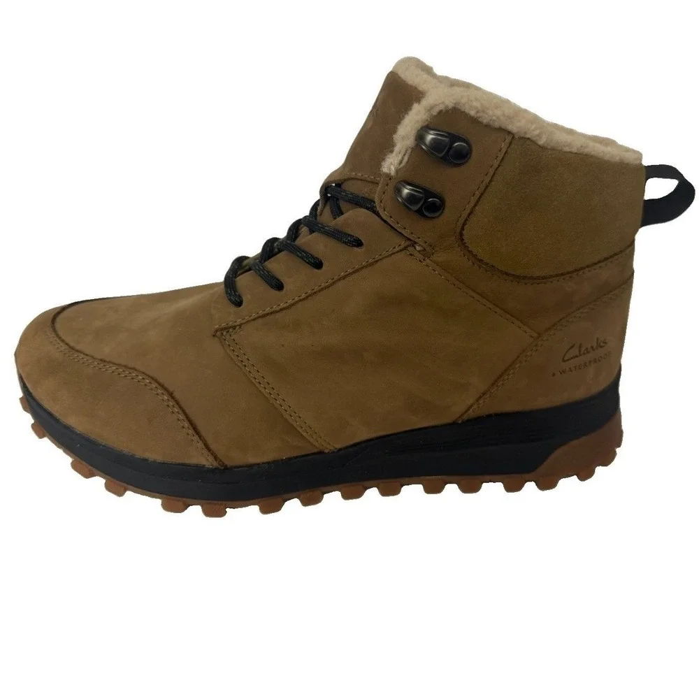 Clarks Men's ATL Trek Up Wp Hiking Boots Leather Upper Dark Sand Size 9 New